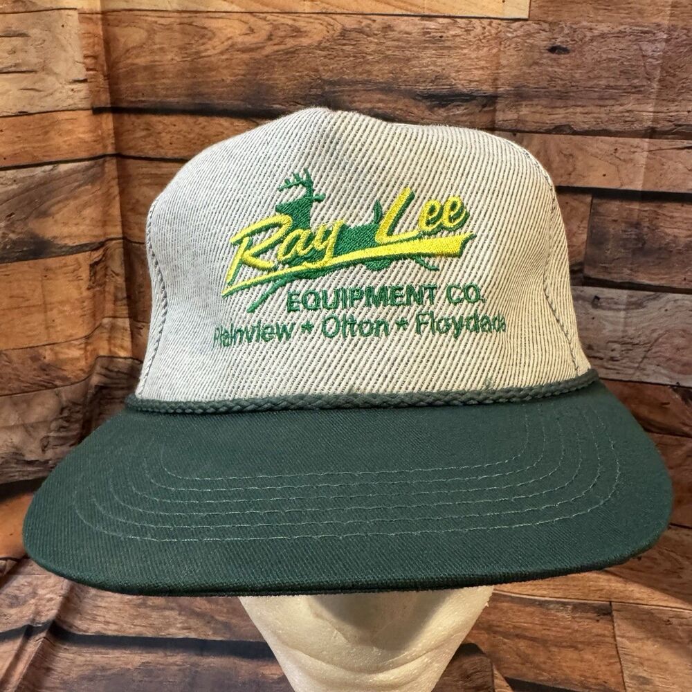 Ray Lee Equipment John Deere Dealer Hat Cap Snapback Plainview TX Vintage Farm